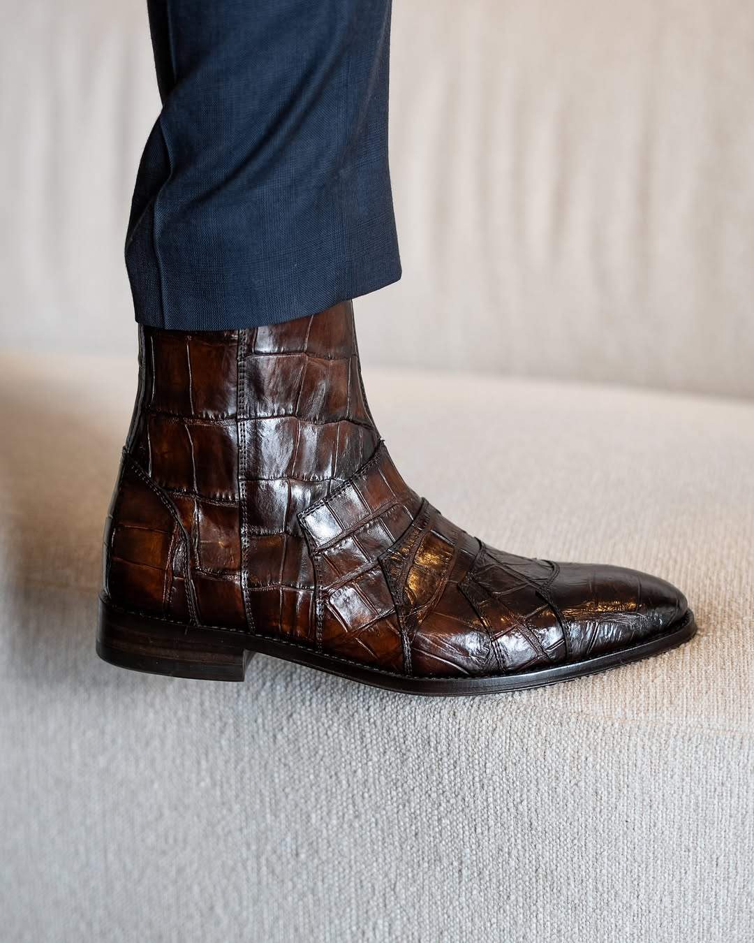 Crocodile Leather Chelsea Boots