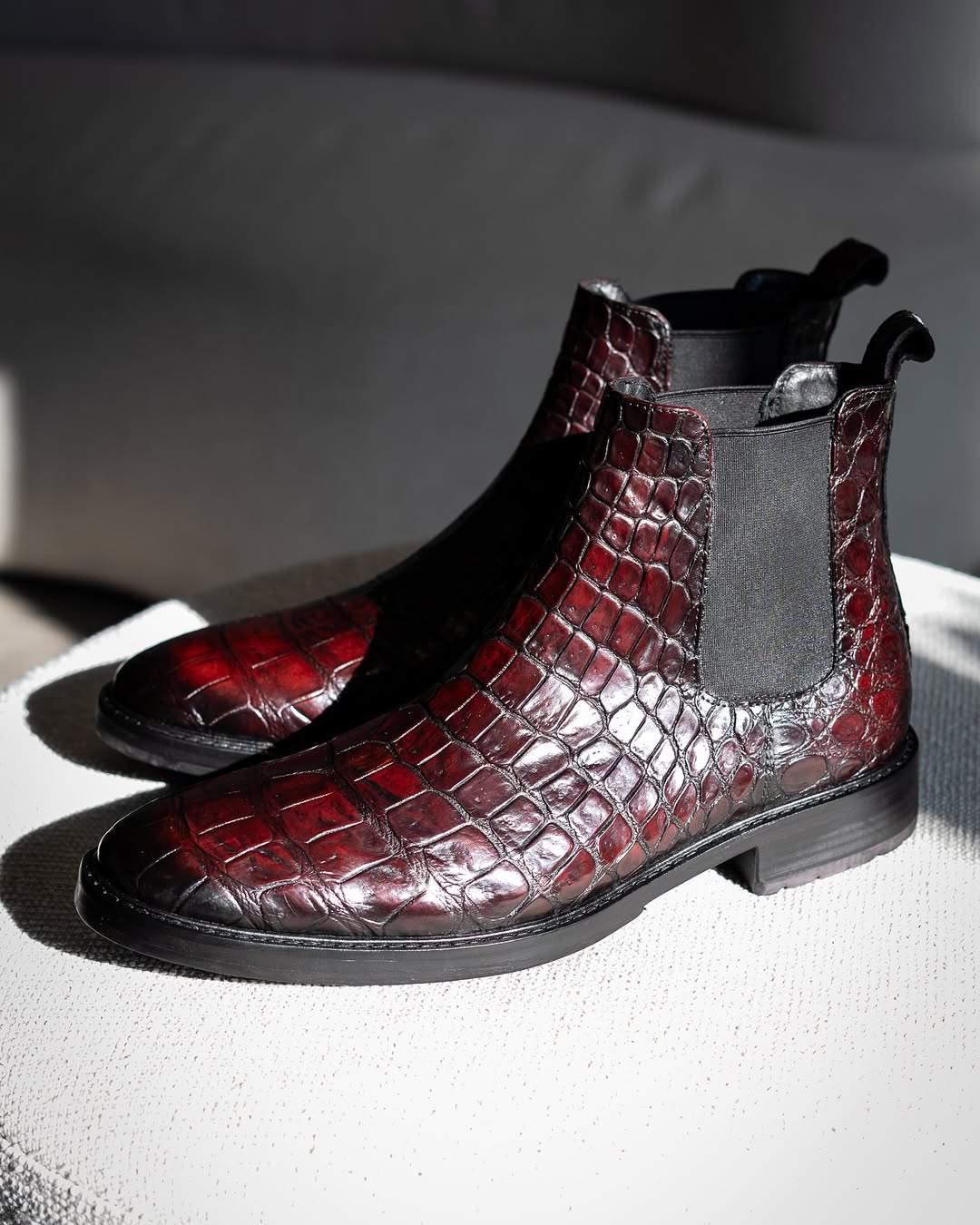 Crocodile Leather Chelsea Boots