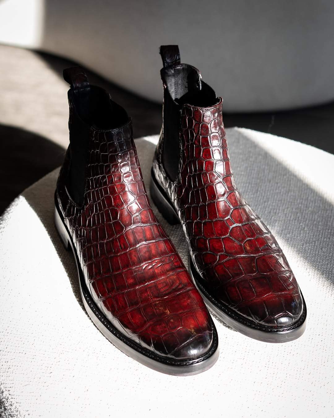 Crocodile Leather Chelsea Boots