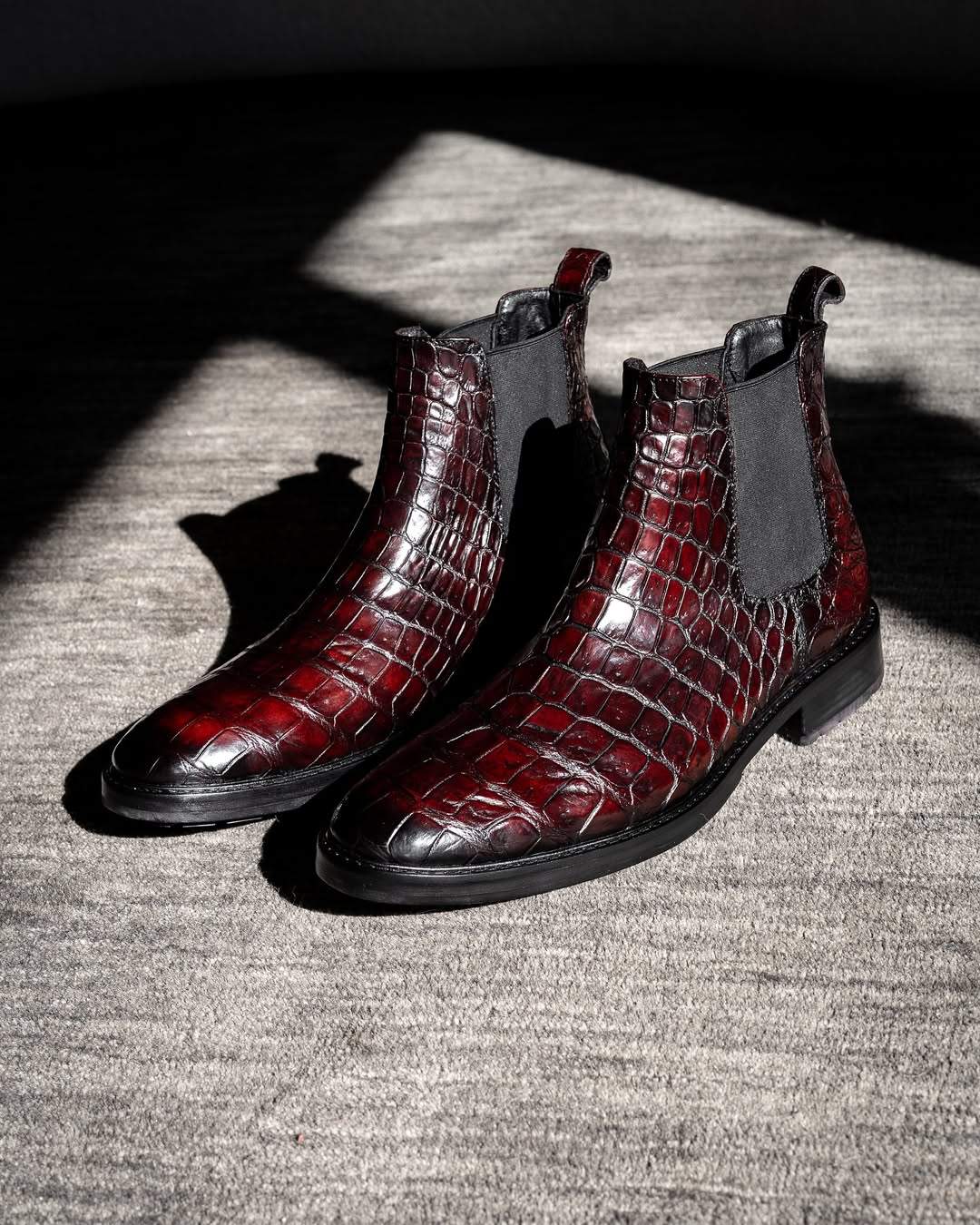 Crocodile Leather Chelsea Boots