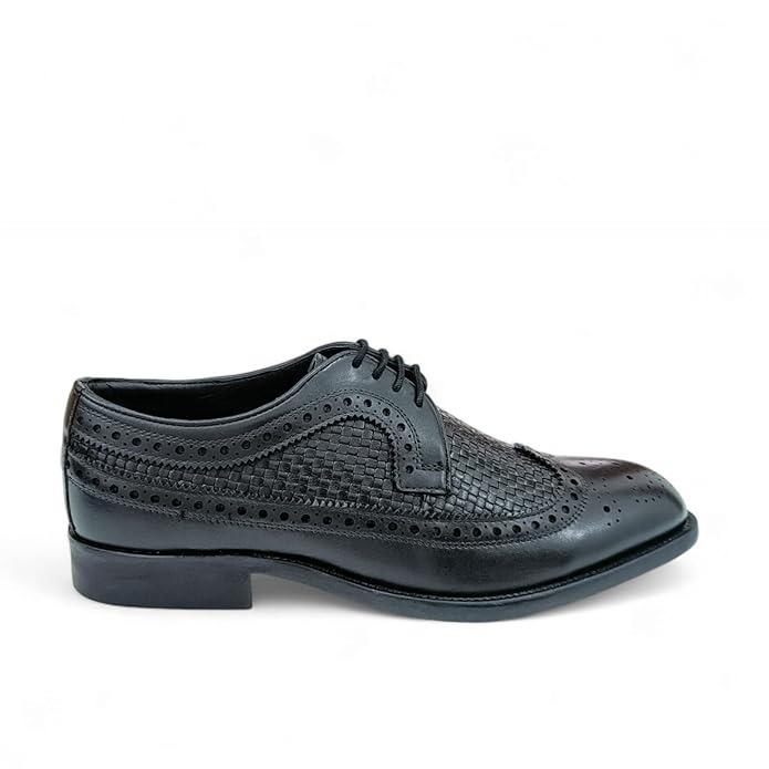 Weaved Leather Oxfords Brogue Shoes