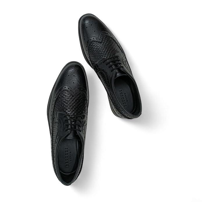 Weaved Leather Oxfords Brogue Shoes