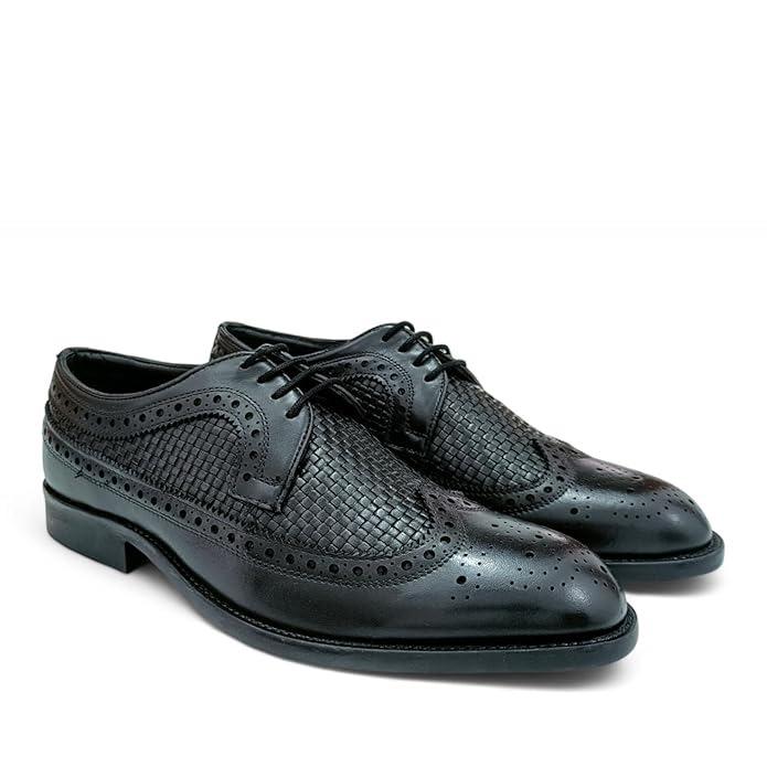 Weaved Leather Oxfords Brogue Shoes