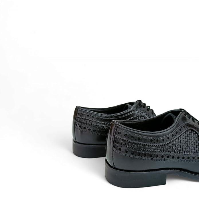 Weaved Leather Oxfords Brogue Shoes