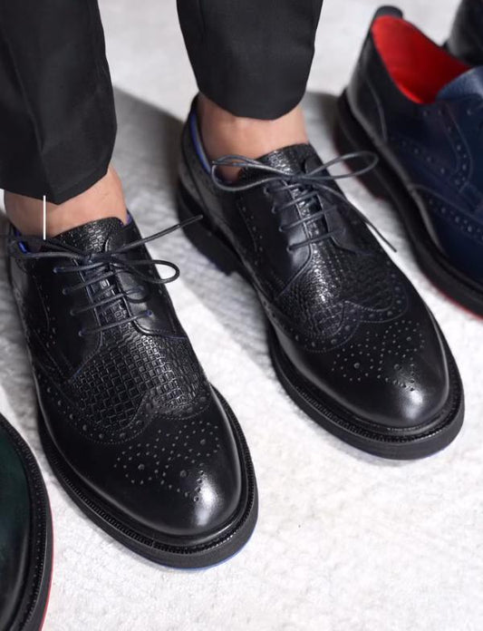 Weaved Leather Oxfords Brogue Shoes